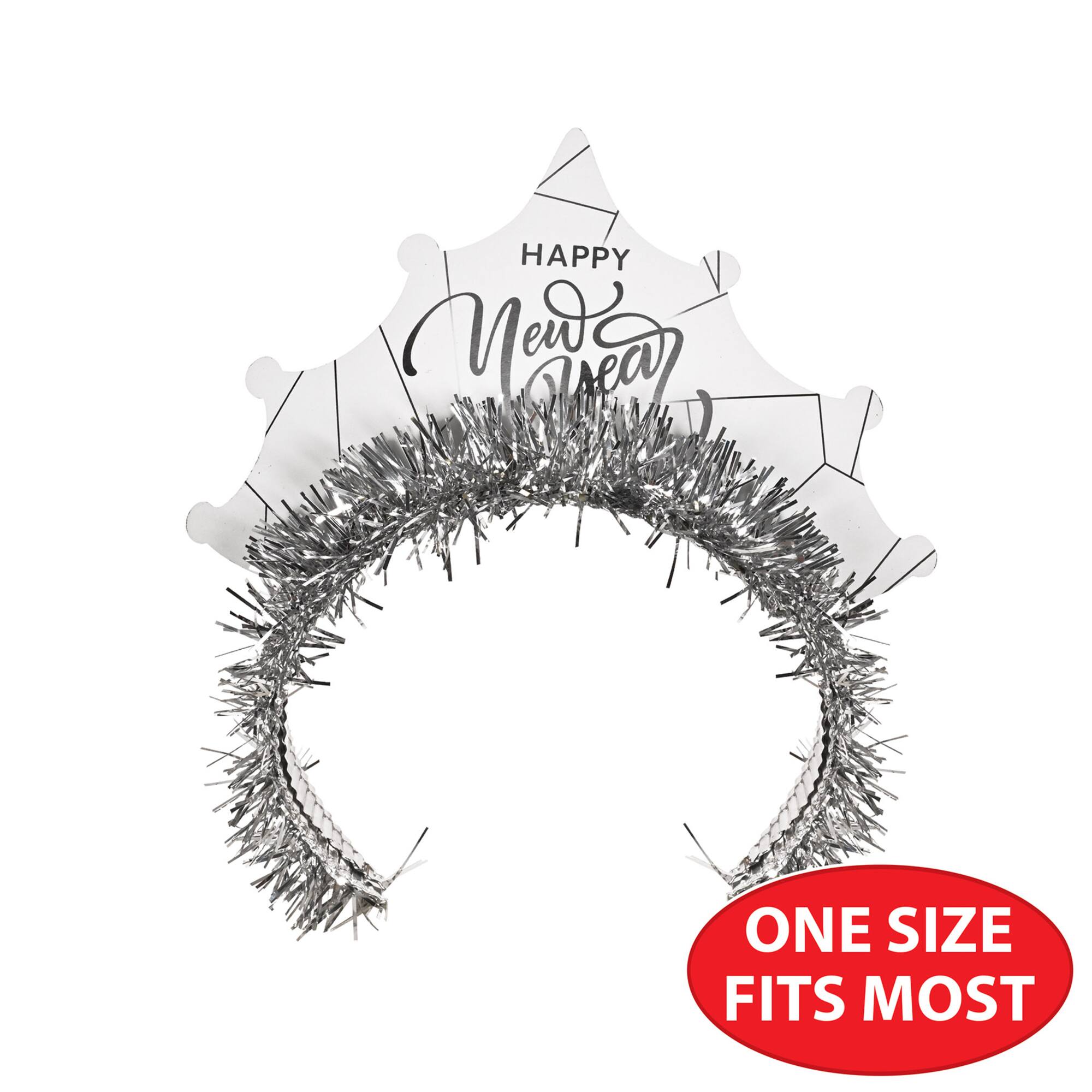 Beistle White New Year Silver Tiaras, 50ct.